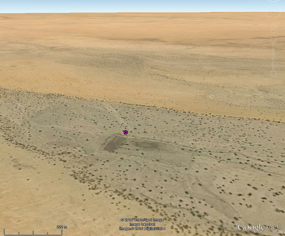 Google virtuālās kartes "ainava" Fejas atrašanās vietā Čadā.